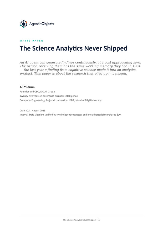 Cover of the paper The Science Analytics Never Shipped.